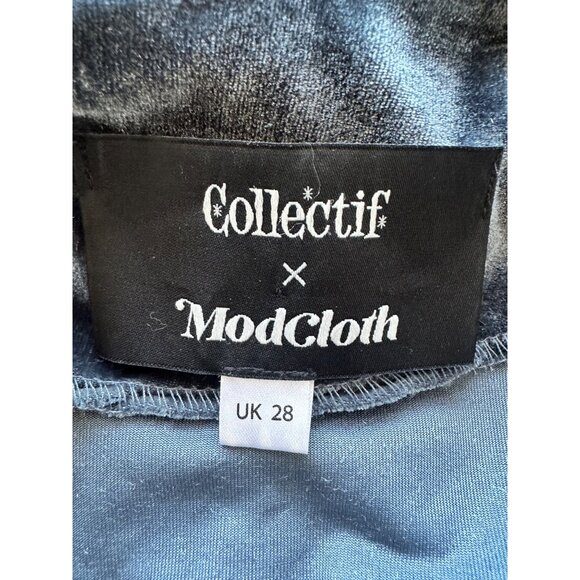 Collectif X ModCloth Plus Size Dress US 24 Blue Velvet Star Pattern - Picture 6 of 9